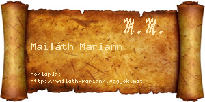 Mailáth Mariann névjegykártya